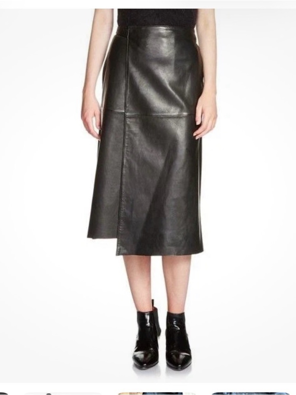 24  NWT MAJE 795.00 Jacron Leather Wrap Skirt